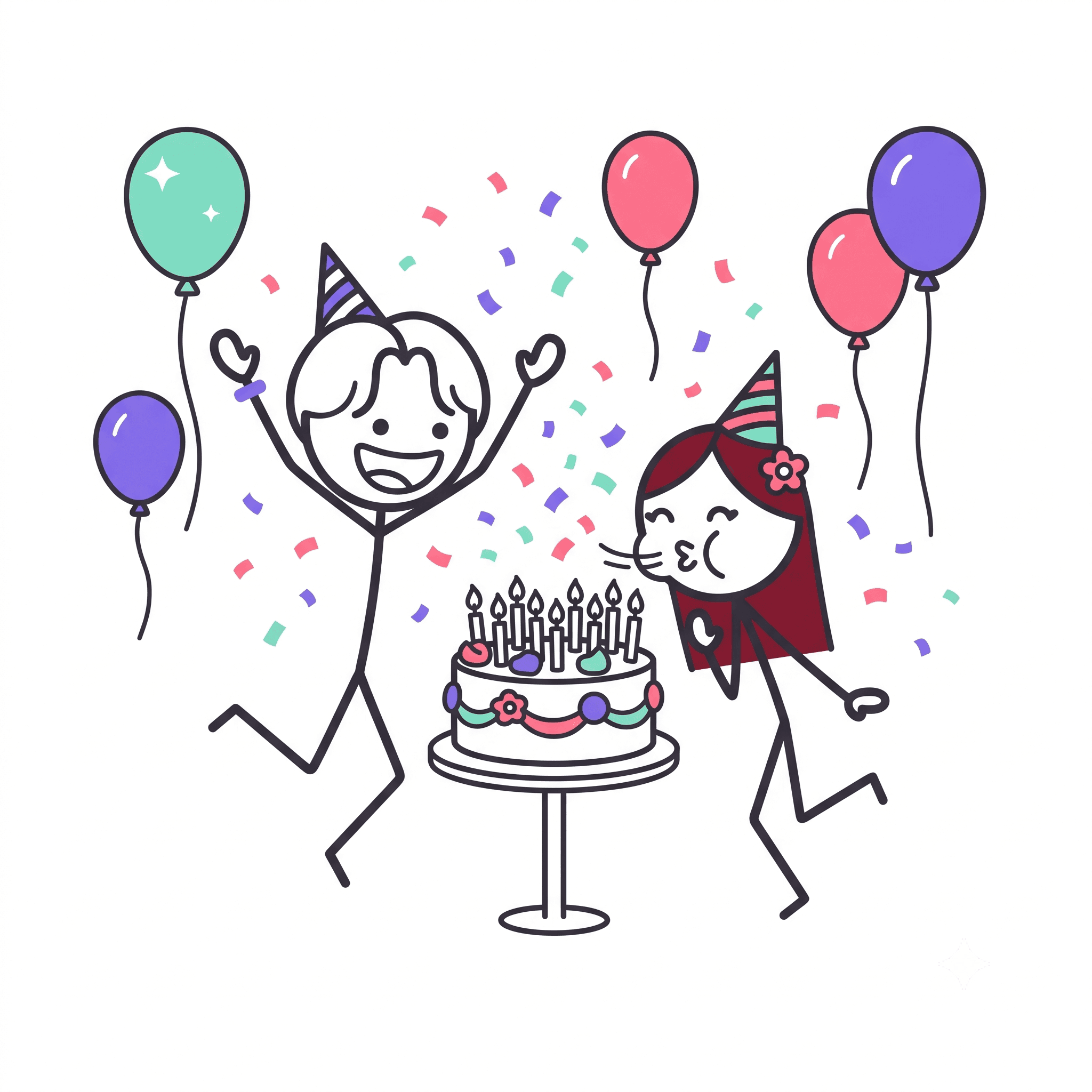 Kazi and Sisley celebrating a birthday like kids